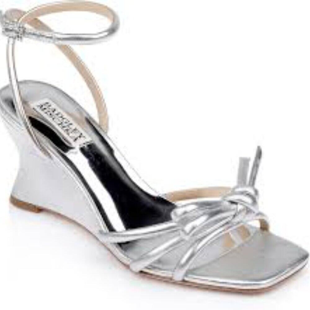 BADGLEY MISCHKA LUCIANA SILMET WOMEN WEDGE HEELS SIZE 5.5 BRAND NEW WITH BOX